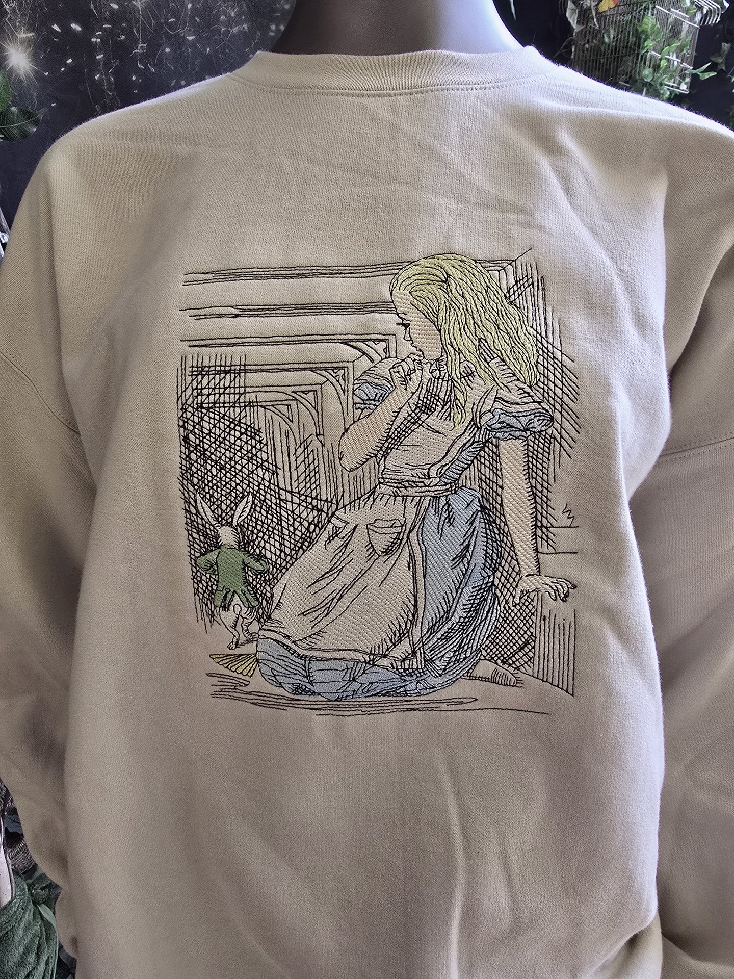 Alice and the White Rabbit Crewneck