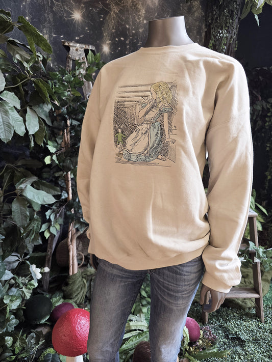 Alice and the White Rabbit Crewneck